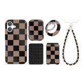 Mocha Vibe Checkered iPhone Bundle Set