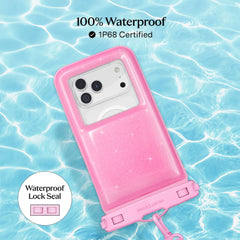 Pink Stardust Glitter Waterproof Floating Phone Pouch