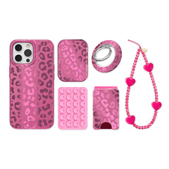 Pink Ruby Leopard iPhone Bundle Set