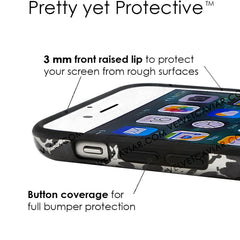 Black Marble Silver Chrome iPhone Case