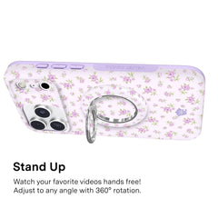 Dainty Lilac Floral MagSafe Grip Ring