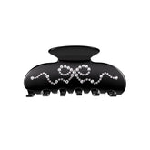 Black Crystal Bow Hair Clip