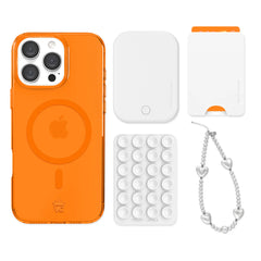Neon Orange iPhone Bundle Set - Wallet