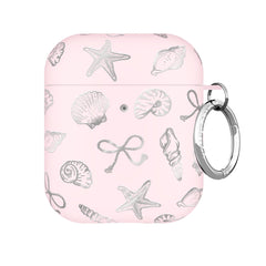 Pink Coastal Seashells AirPod Case