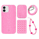Hot Pink Leopard iPhone Bundle Set - Grip