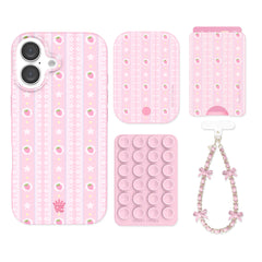 Strawberry Macaron iPhone Bundle Set - Wallet