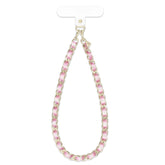 Pink Pearl Leather Chain Phone Charm