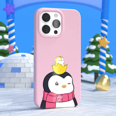 Pudgy Penguins Positive Pink iPhone Case
