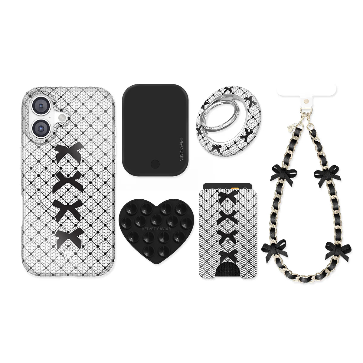 Lacy Black Bows iPhone Bundle Set