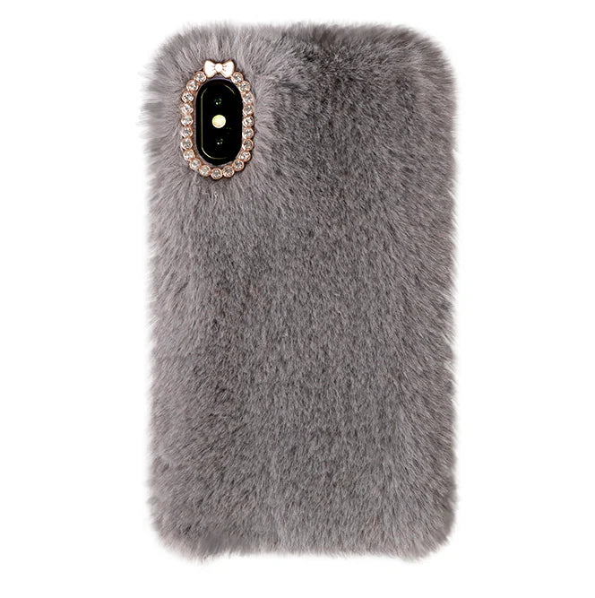 Gray Faux Fur iPhone Case