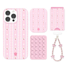 Strawberry Macaron iPhone Bundle Set - Wallet