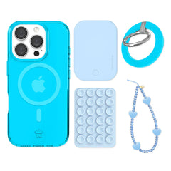 Neon Blue iPhone Bundle Set - Grip