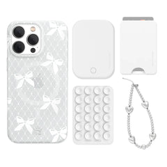 Vintage Lace Bows iPhone Bundle Set - Wallet