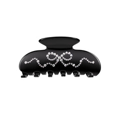Black Crystal Bow Hair Clip