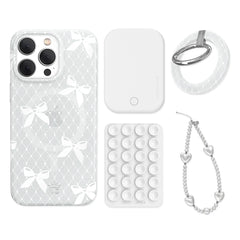 Vintage Lace Bows iPhone Bundle Set - Grip