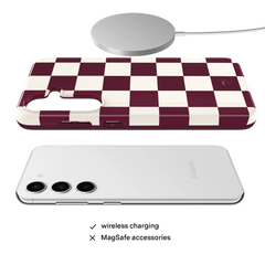 Burgundy Vibe Checker Samsung Case