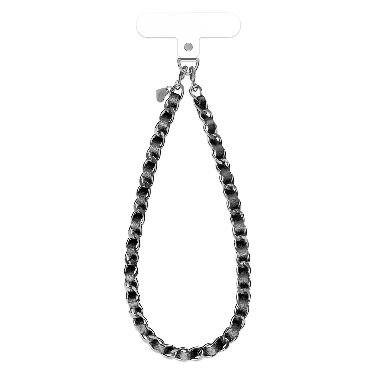 Blackout Leather Chain Phone Charm