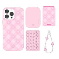 Dolly Pink Gingham iPhone Bundle Set - Wallet