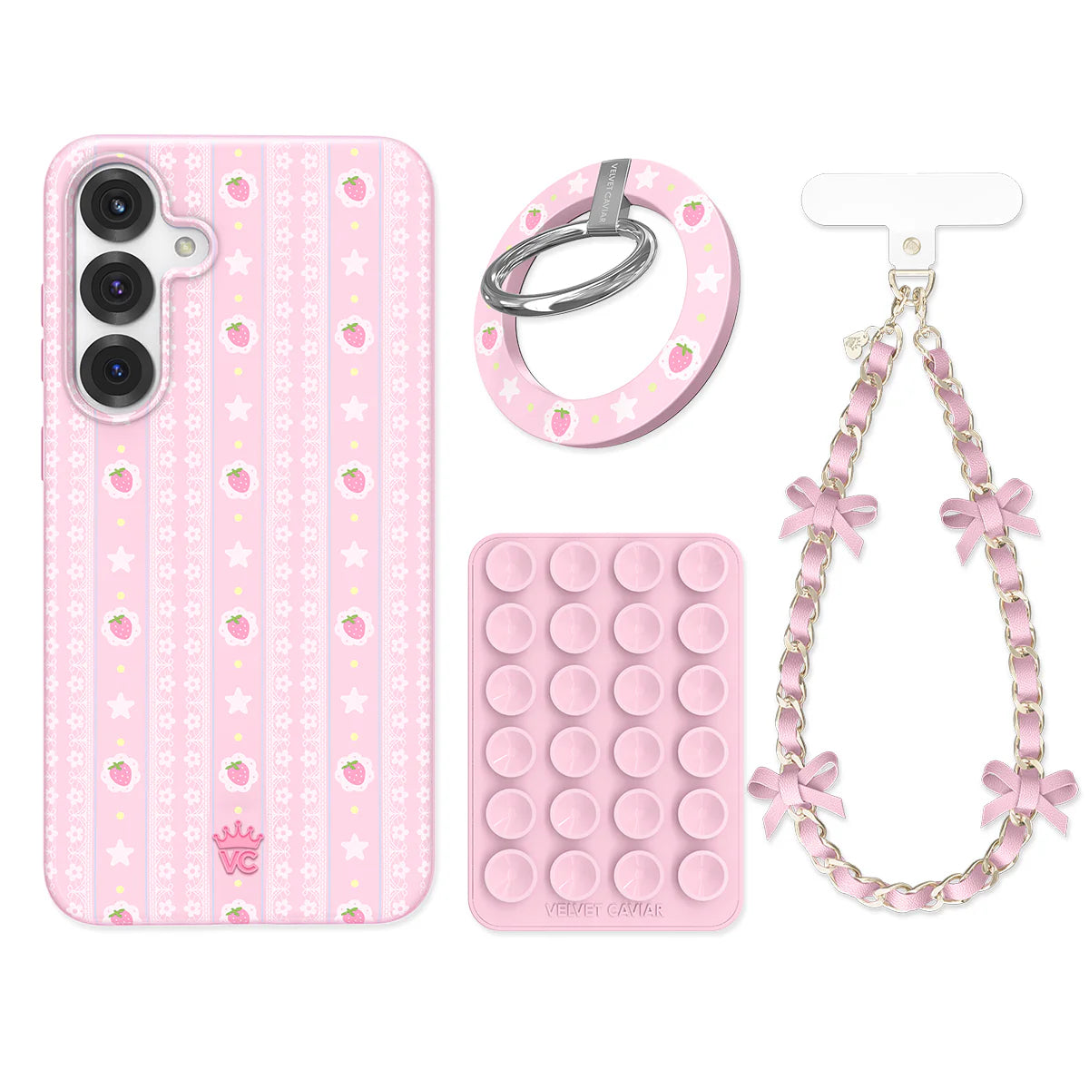 Strawberry Macaron Samsung Bundle Set